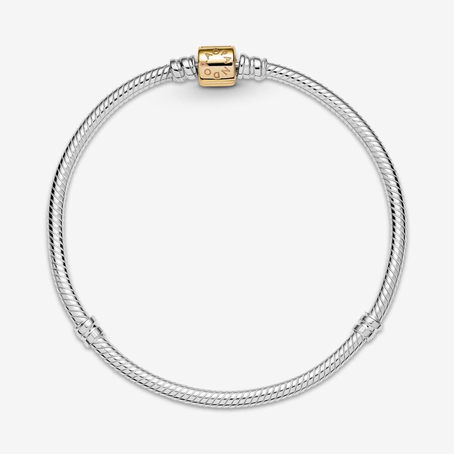 Pandora Moments Barrel Clasp Snake Kette Two-tone | OLUGEN-132