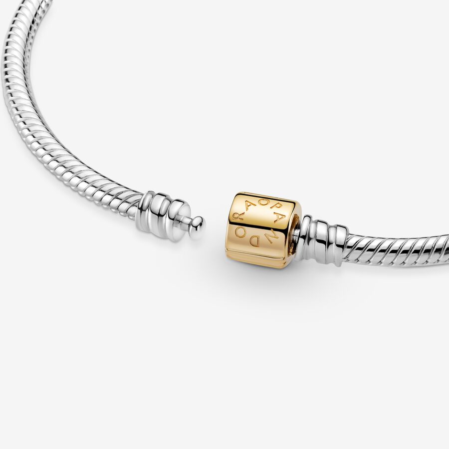 Pandora Moments Barrel Clasp Snake Kette Two-tone | OLUGEN-132