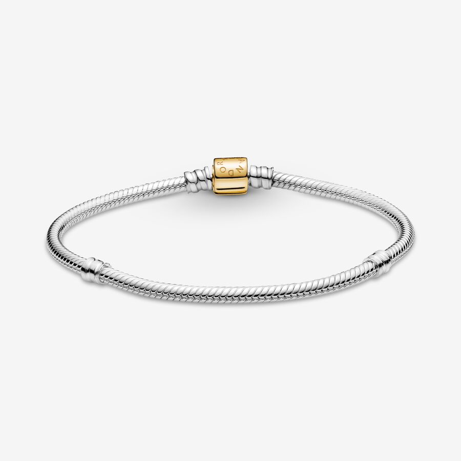 Pandora Moments Barrel Clasp Snake Kette Two-tone | OLUGEN-132