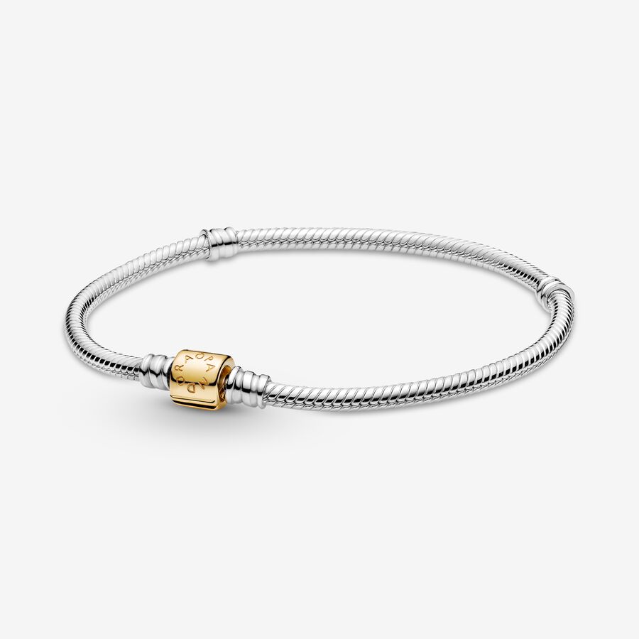 Pandora Moments Barrel Clasp Snake Kette Two-tone | OLUGEN-132