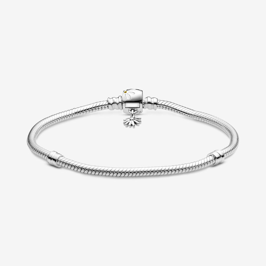 Pandora Moments Daisy Flower Clasp Snake Charms Silber | TYBLPK-924