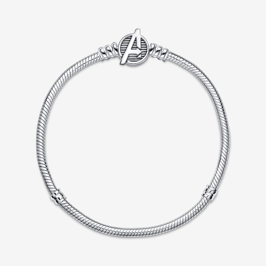 Pandora Moments Marvel The Avengers Logo Clasp Snake Charms Silber | AEOIBP-178