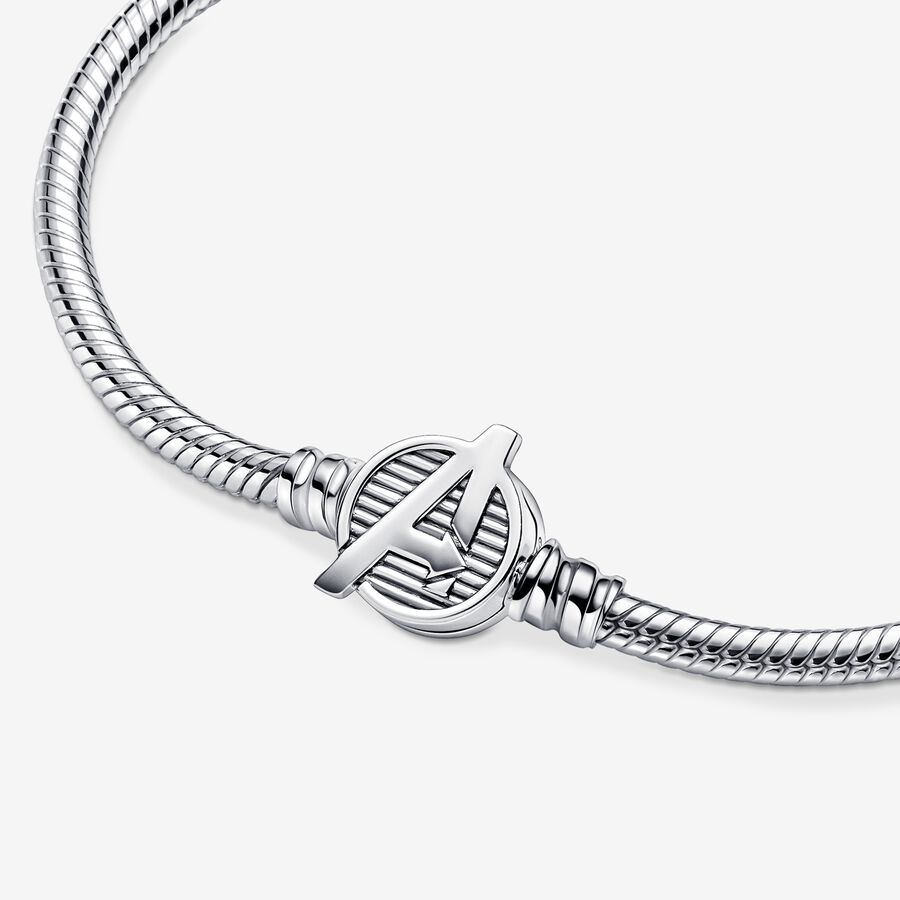 Pandora Moments Marvel The Avengers Logo Clasp Snake Charms Silber | AEOIBP-178