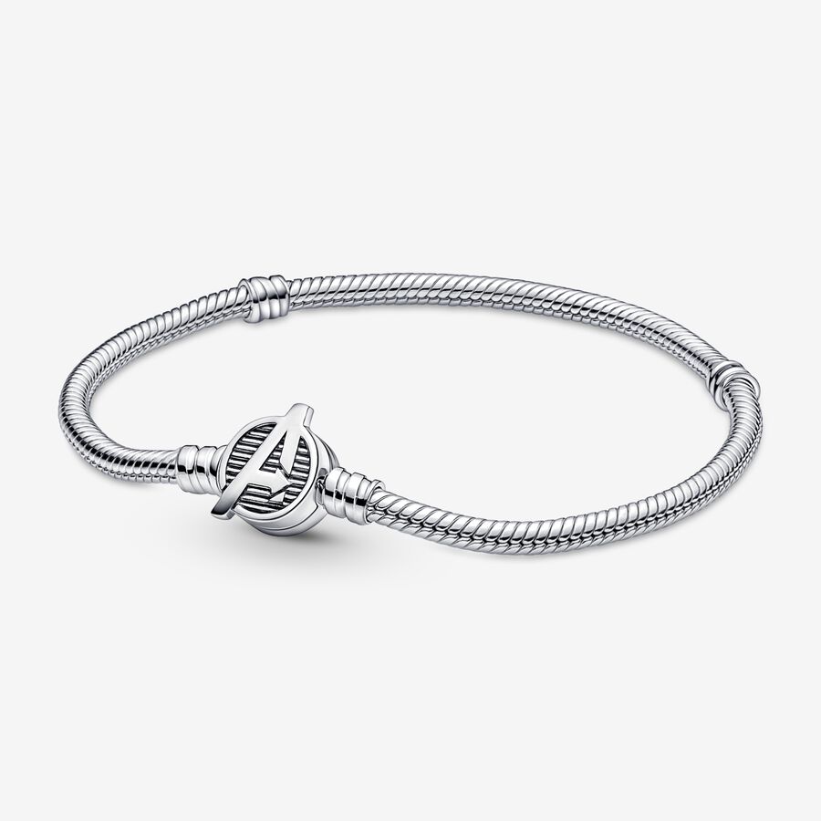 Pandora Moments Marvel The Avengers Logo Clasp Snake Charms Silber | AEOIBP-178