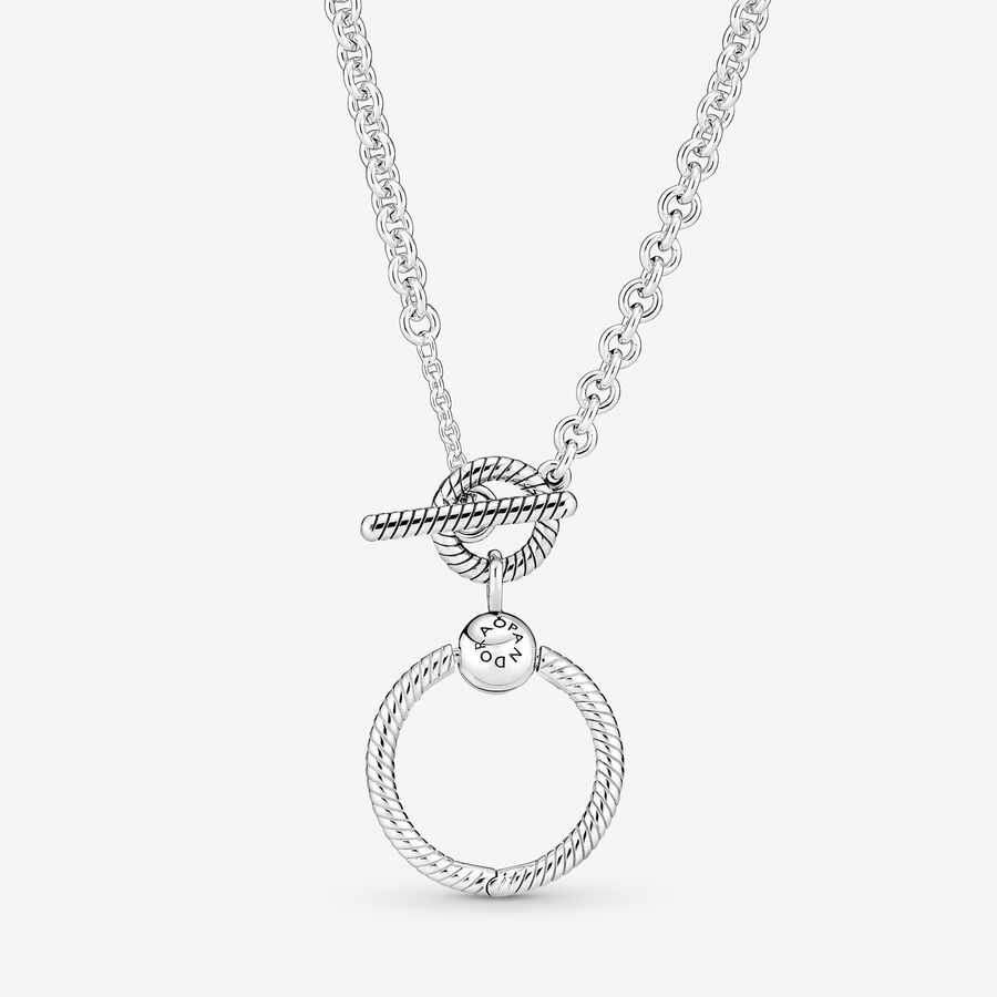 Pandora Moments O T-bar Charms Silber | OHPGQT-056