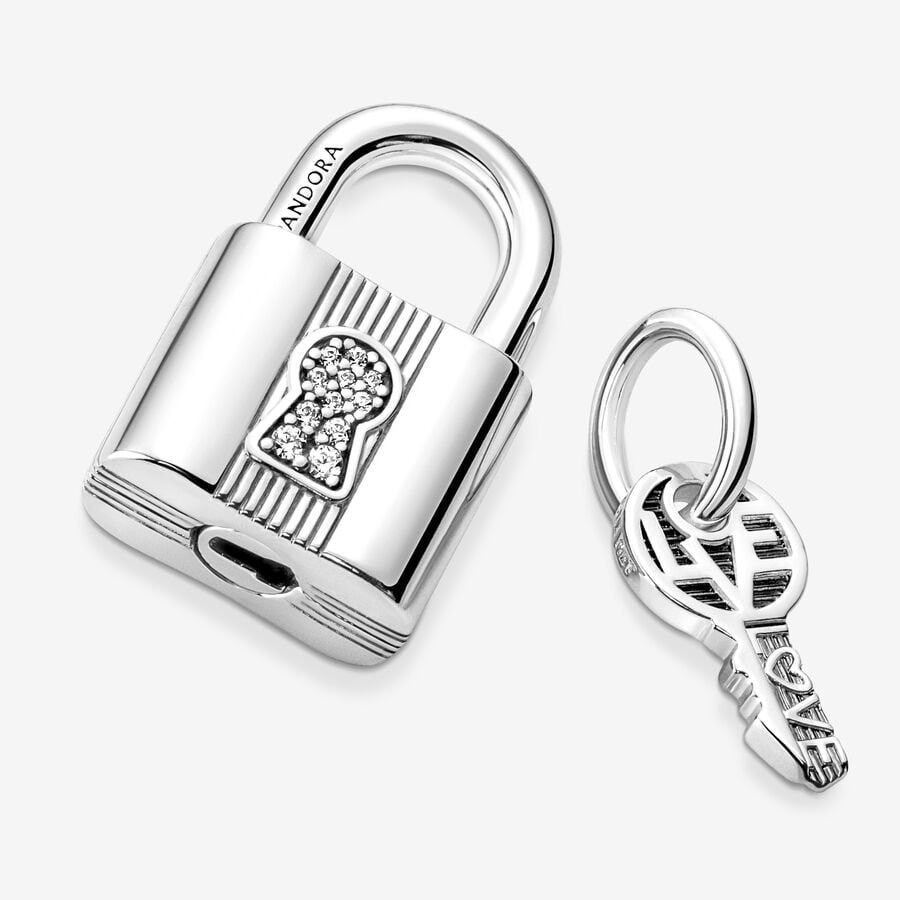 Pandora Moments Padlock & Gift Charms Silber | HYJXNO-347