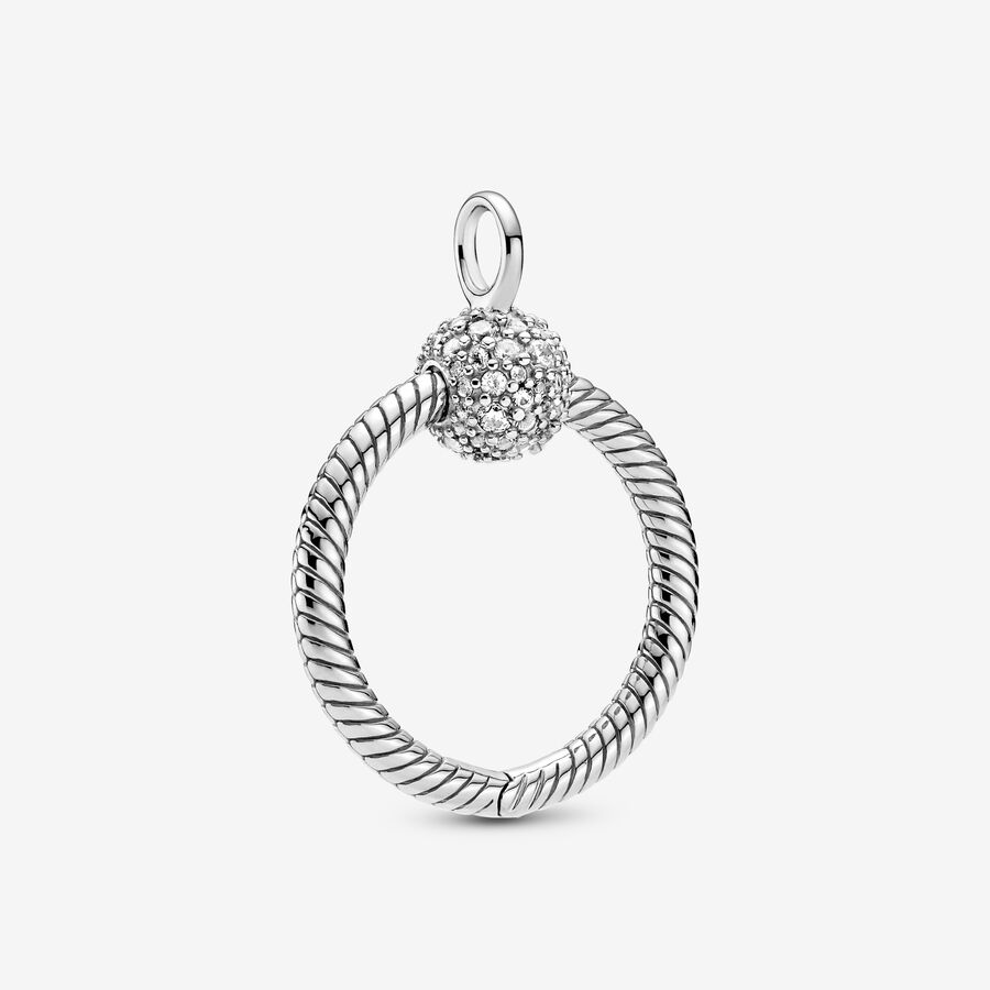 Pandora Moments Small Pave O Charms Silber | WJOFQX-654