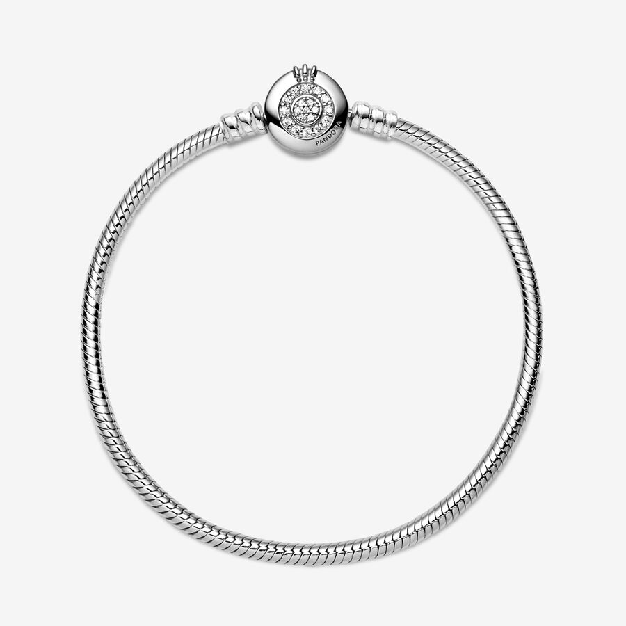 Pandora Moments Sparkling Crown O Snake Charms Silber | NCPXWM-367