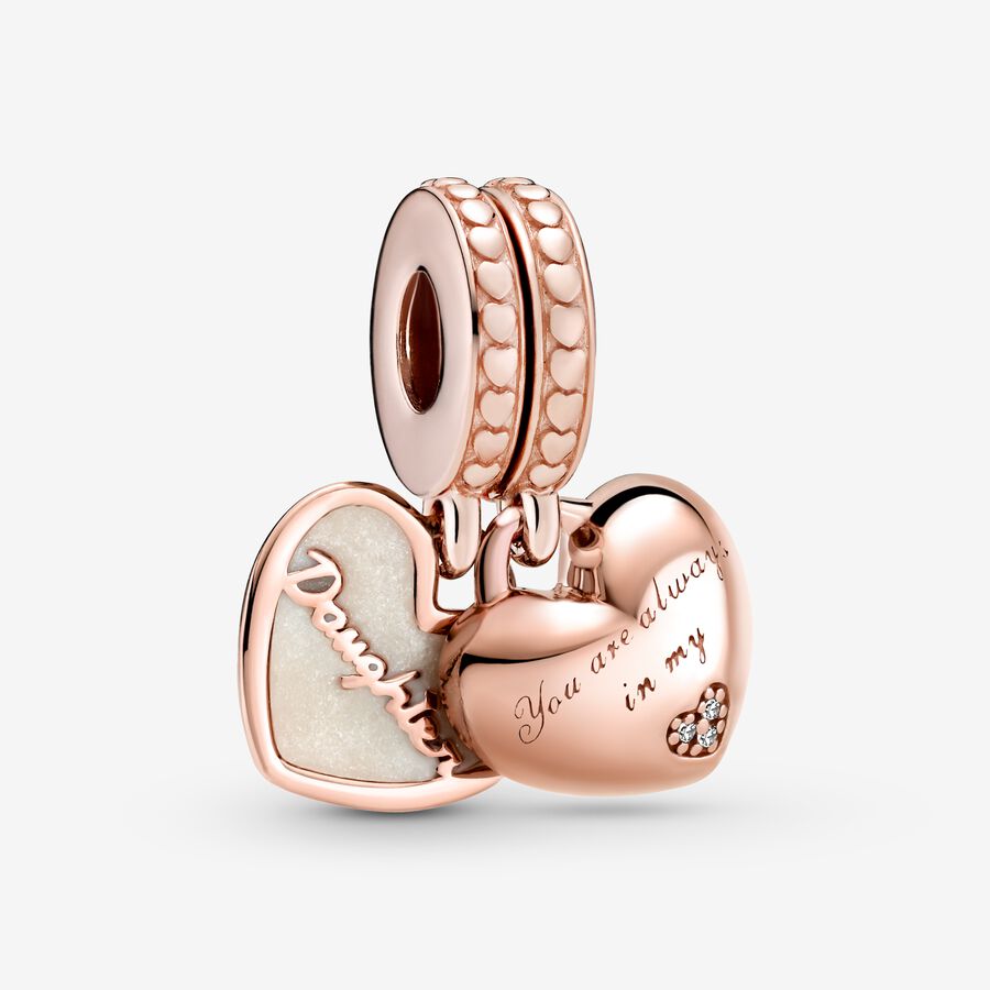 Pandora Mother & Daughter Hearts Baumeln Rosa Gold | FNVIQM-509