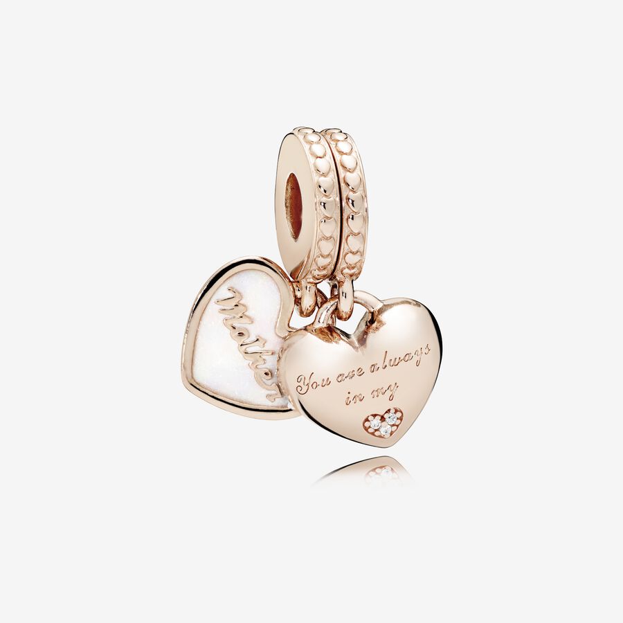 Pandora Mother & Daughter Hearts Baumeln Rosa Gold | FNVIQM-509