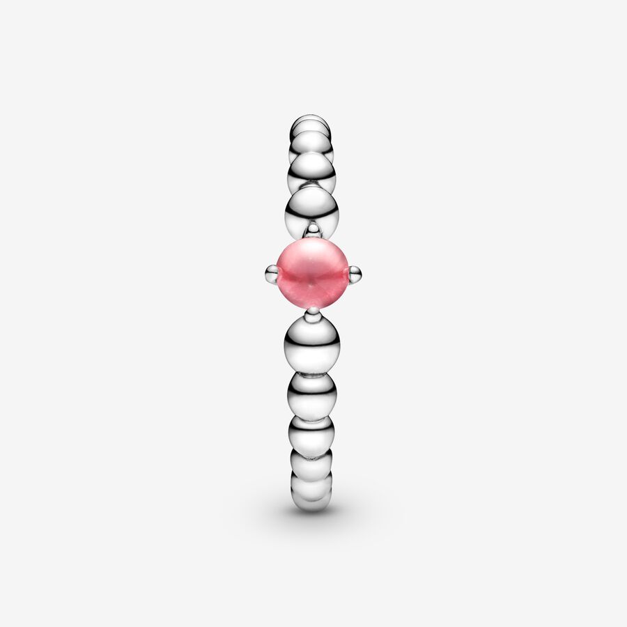 Pandora October Petal Pink Beaded Geburtsstein Silber | DAHRLJ-765