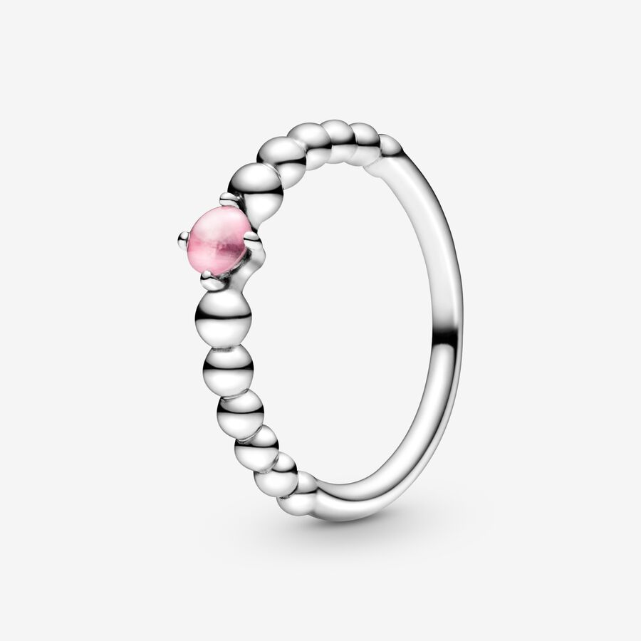 Pandora October Petal Pink Beaded Geburtsstein Silber | DAHRLJ-765