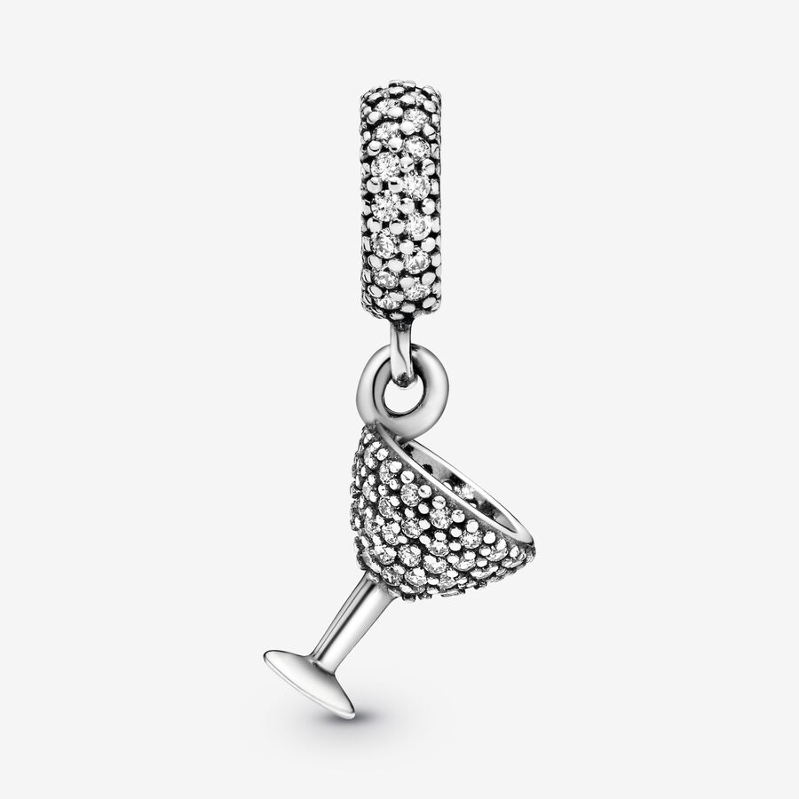 Pandora Pave Cocktail Glass Baumeln Silber | WPKZYH-987