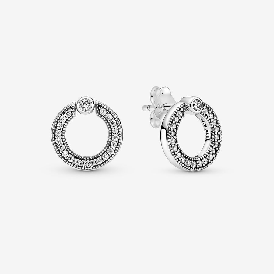 Pandora Pave Logo Circle Halsketten- Und Ohrring-sets Mehrfarbig | XODFEA-254