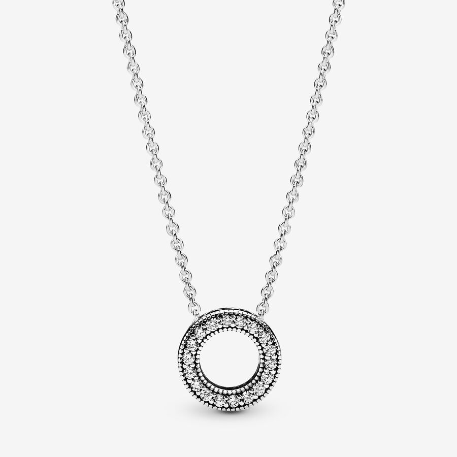 Pandora Pave Logo Circle Halsketten- Und Ohrring-sets Mehrfarbig | XODFEA-254