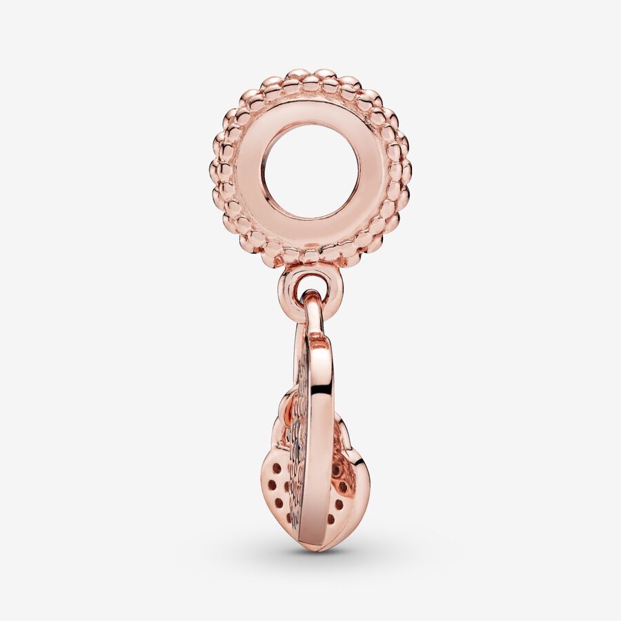 Pandora Pave Padlocks Baumeln Rosa Gold | RHFQME-017