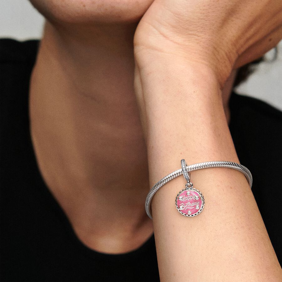 Pandora Pink Birthday Cake Charms Silber | GQOTHJ-217