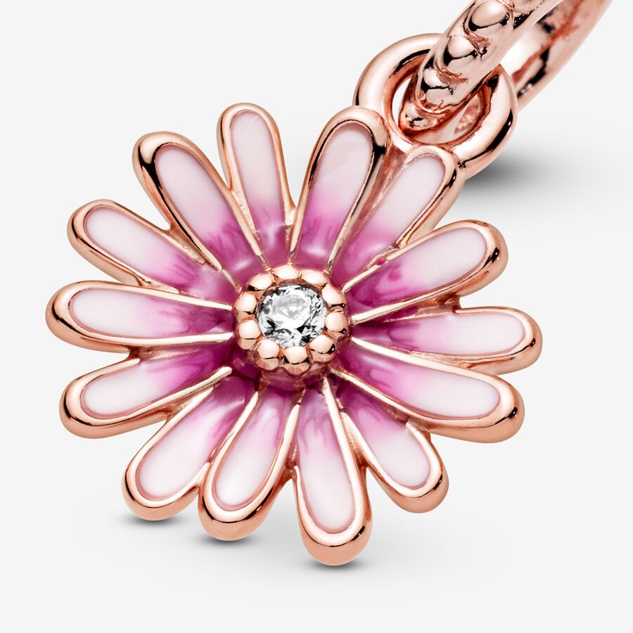 Pandora Pink Daisy Flower Baumeln Rosa Gold | QEHWXS-178