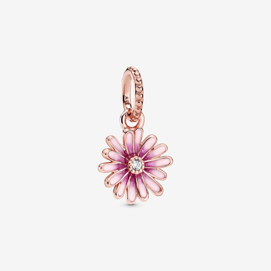 Pandora Pink Daisy Flower Baumeln Rosa Gold | QEHWXS-178