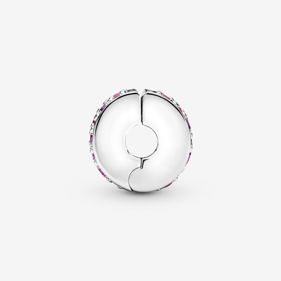 Pandora Pink Pave Clip Klammern Silber | LKDTQH-534