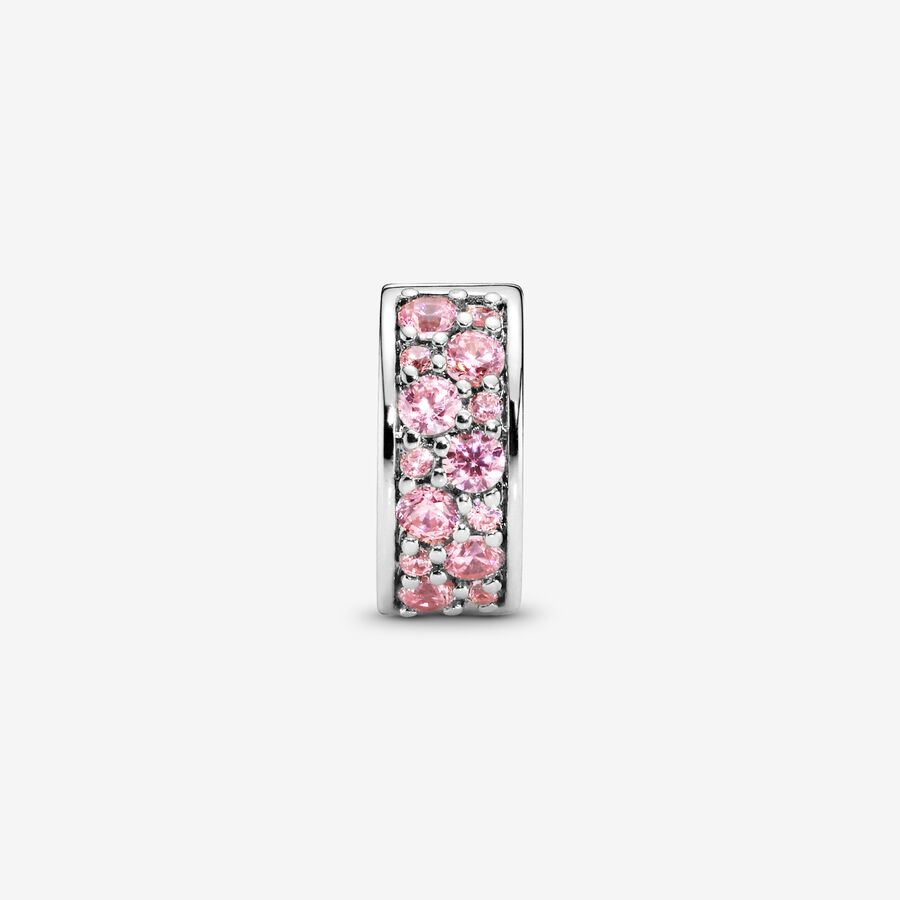 Pandora Pink Pave Clip Klammern Silber | LKDTQH-534