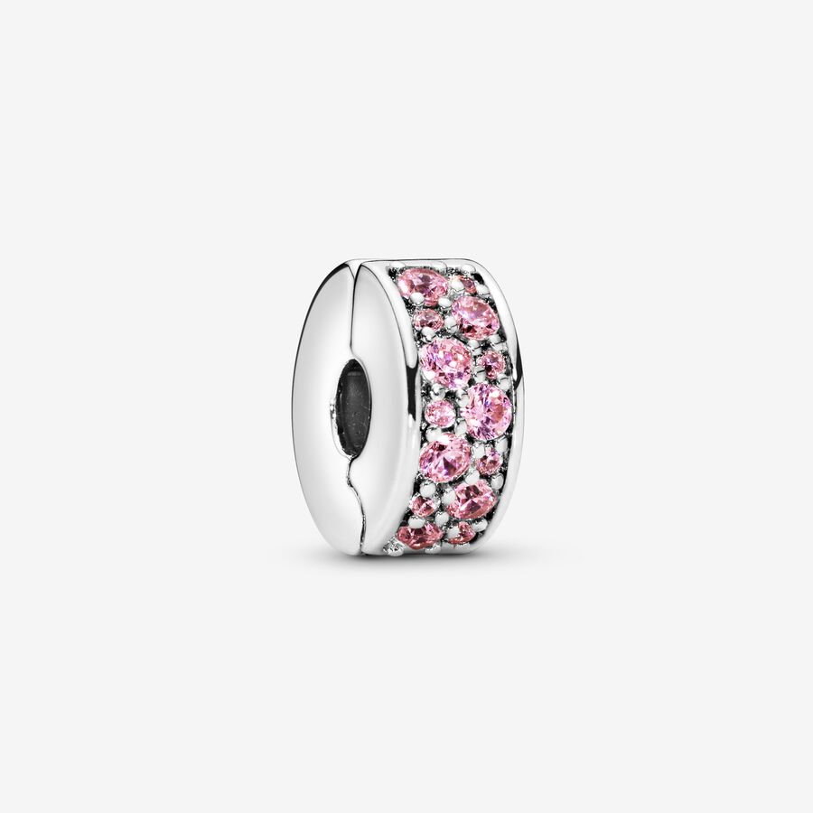 Pandora Pink Pave Clip Klammern Silber | LKDTQH-534