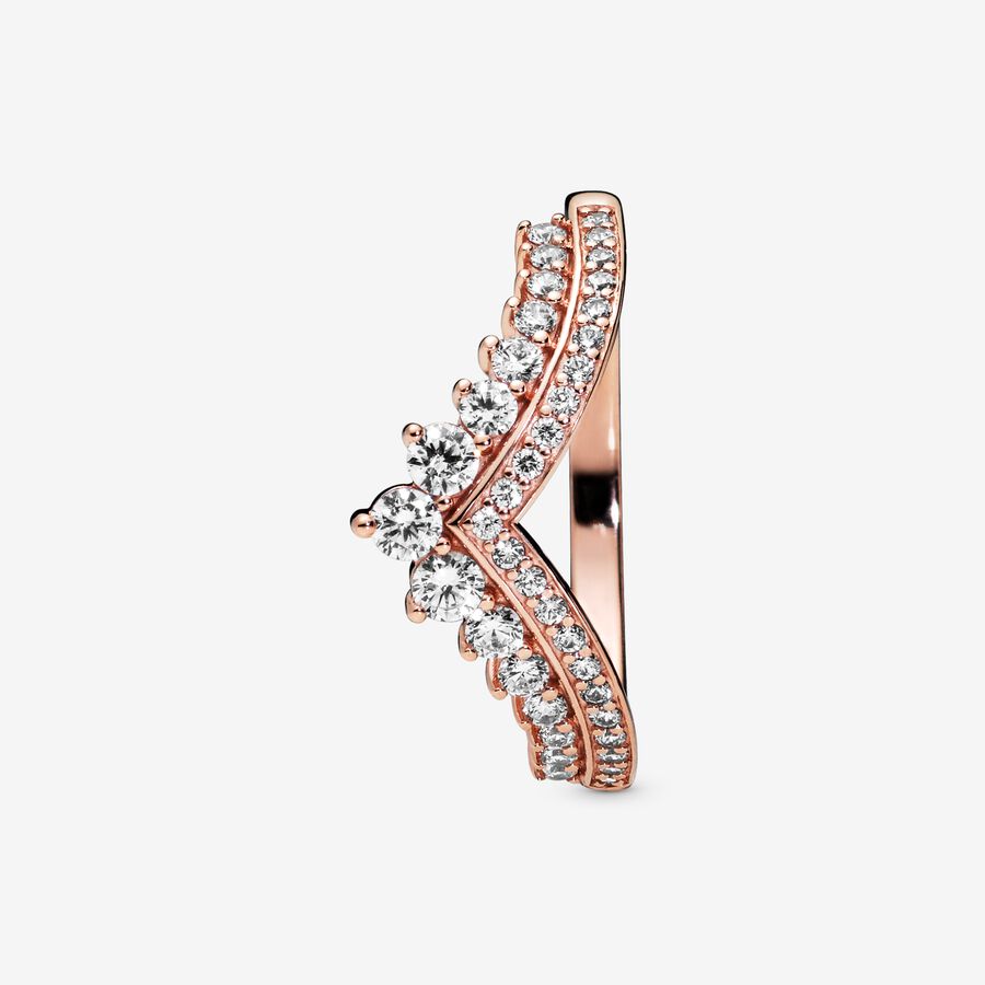 Pandora Princess Wishbone Kleiner Finger Rosa Gold | CVTNXI-608