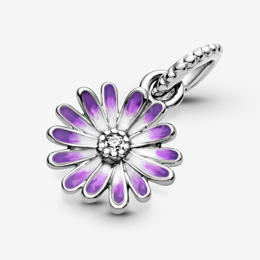 Pandora Purple Daisy Baumeln Silber | WJHOXC-203