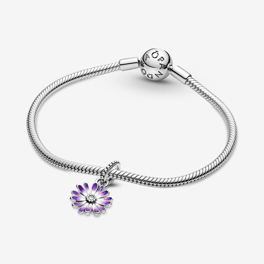 Pandora Purple Daisy Baumeln Silber | WJHOXC-203