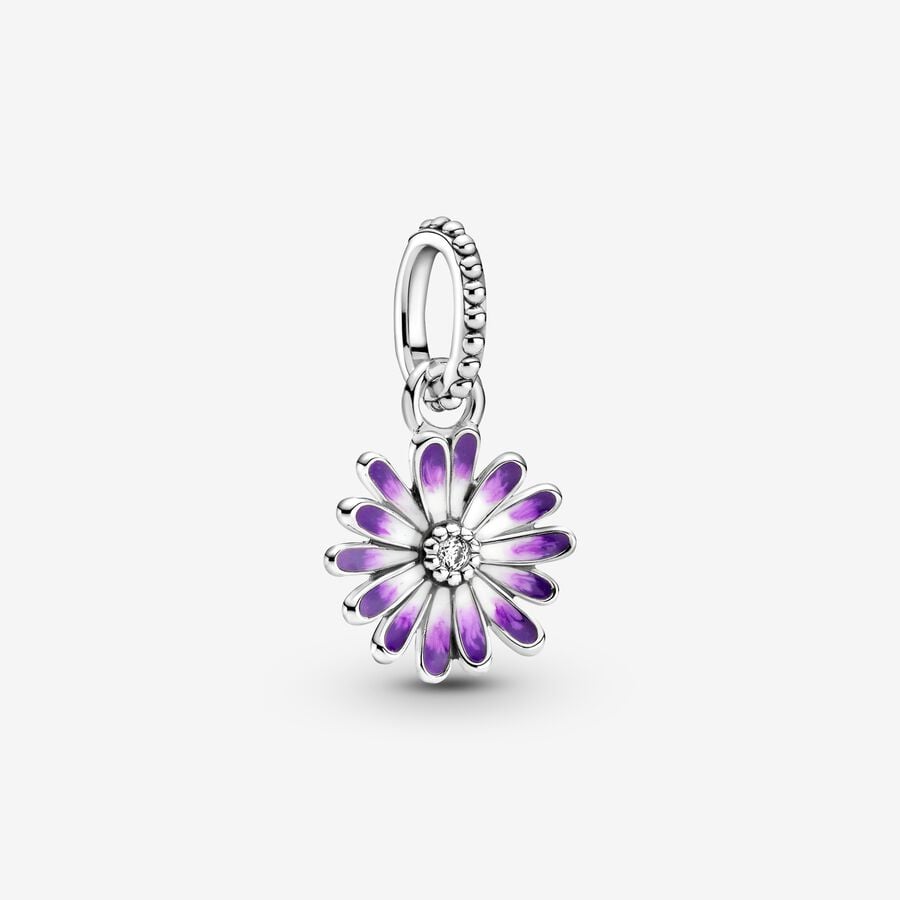 Pandora Purple Daisy Baumeln Silber | WJHOXC-203