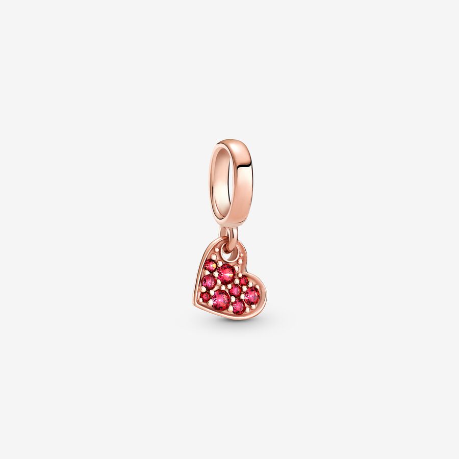 Pandora Red Pave Tilted Baumeln Rosa Gold | VQJTEU-021