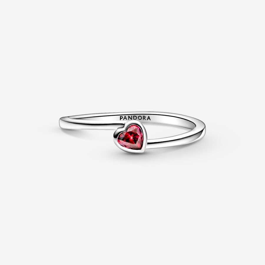 Pandora Red Tilted Herz Silber | HACTFR-039