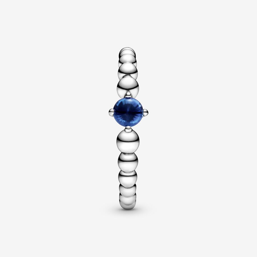 Pandora September Sea Blue Beaded Geburtsstein Silber | ZIYFEG-947