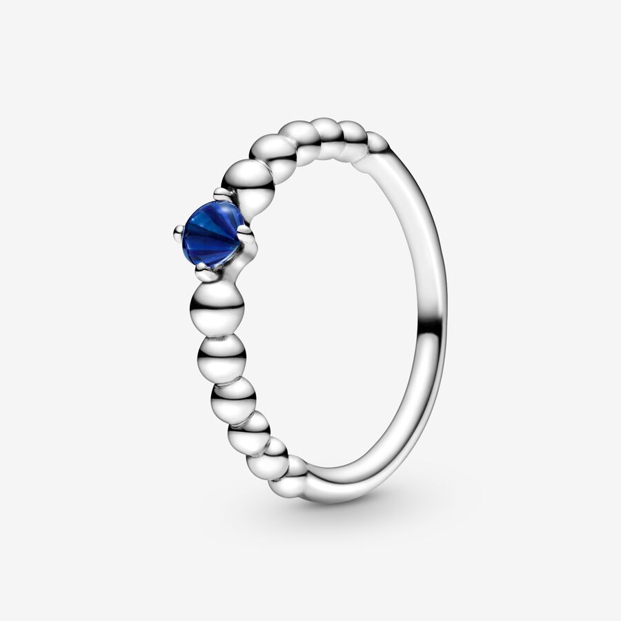 Pandora September Sea Blue Beaded Geburtsstein Silber | ZIYFEG-947