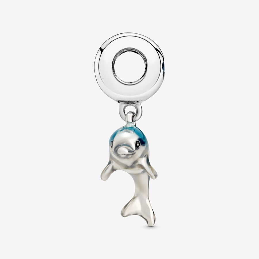 Pandora Shimmering Dolphin Baumeln Silber | PJLBYR-437