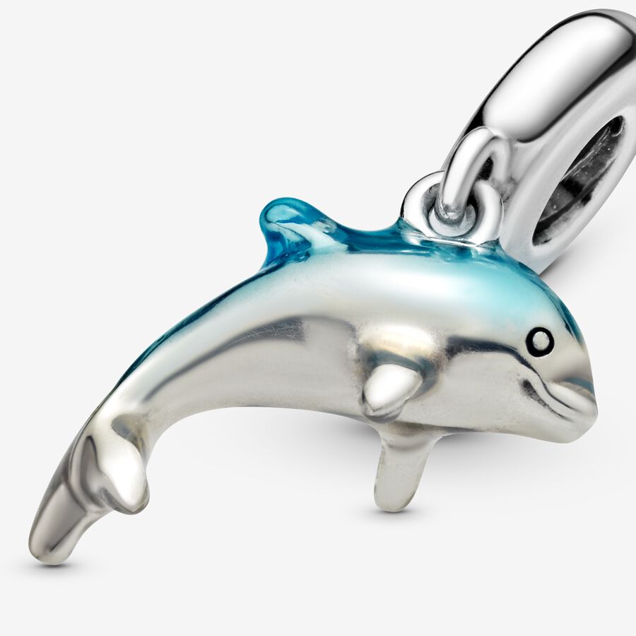 Pandora Shimmering Dolphin Baumeln Silber | PJLBYR-437