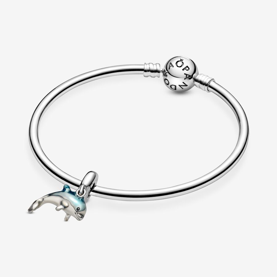 Pandora Shimmering Dolphin Baumeln Silber | PJLBYR-437