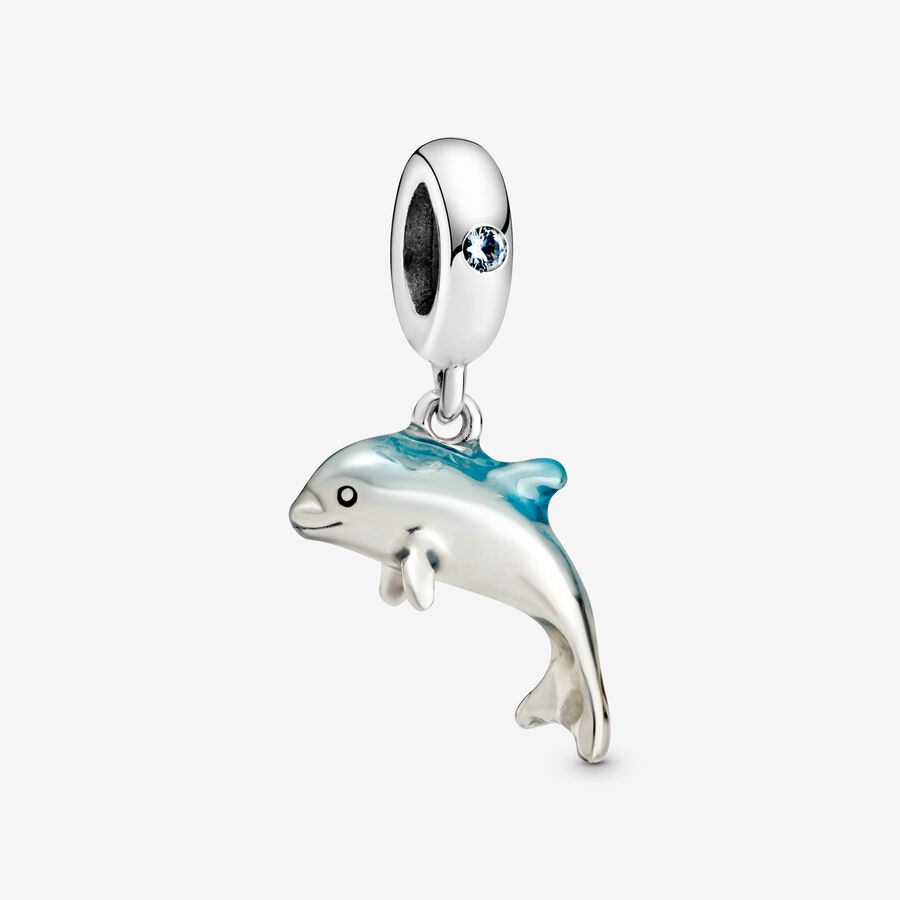 Pandora Shimmering Dolphin Baumeln Silber | PJLBYR-437