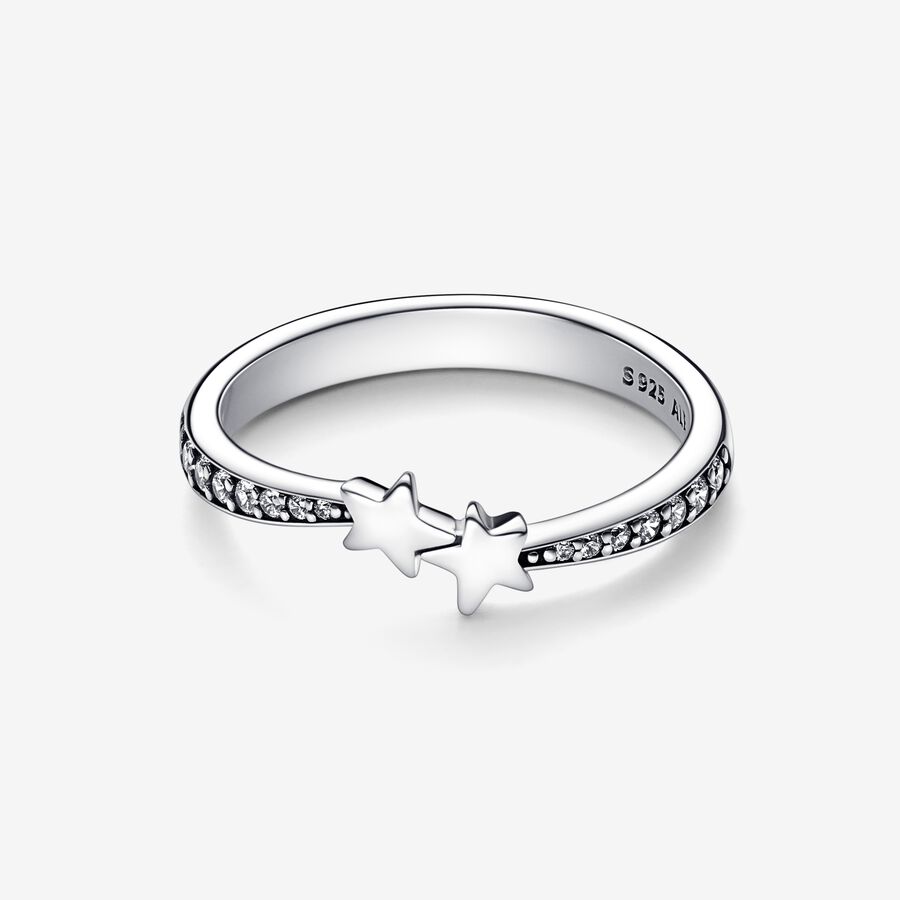 Pandora Shooting Stars Sparkling Stapelbar Silber | KADJZM-457