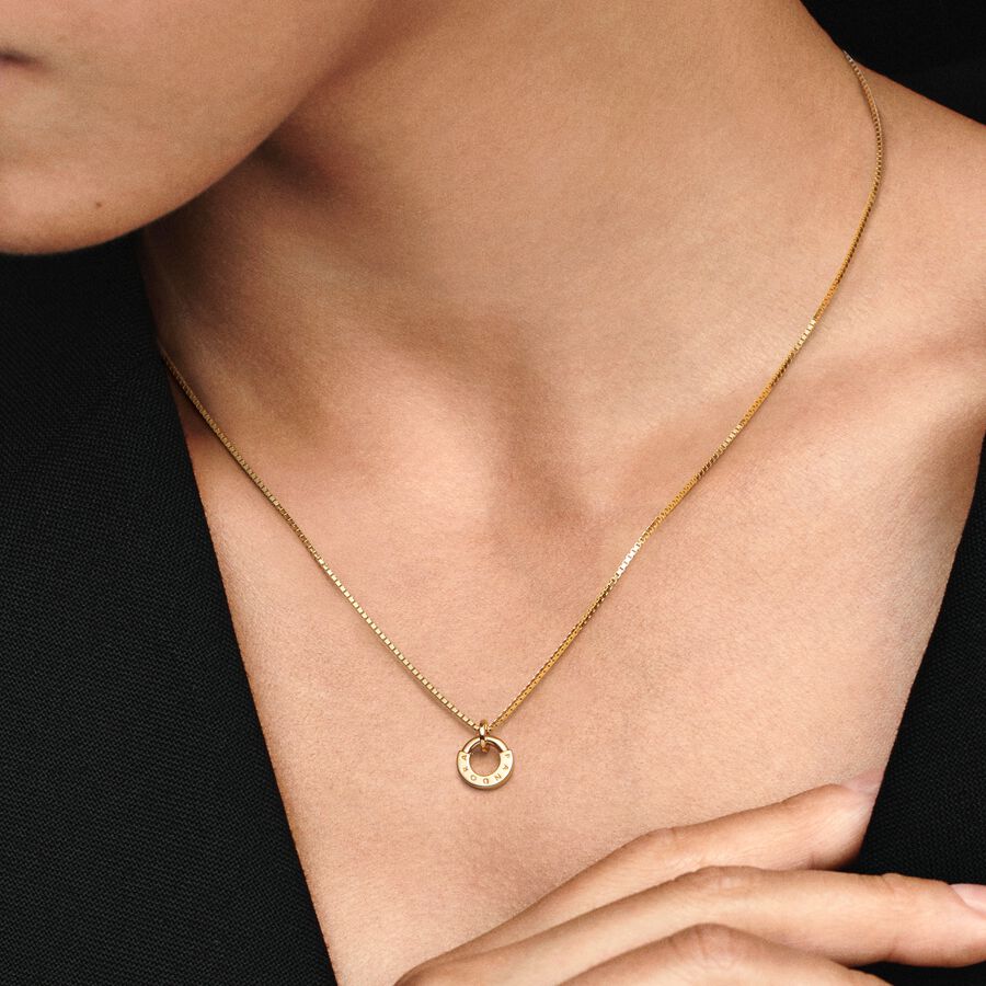 Pandora Signature I-D Collier & Anhänger Gold | VFUYWE-408