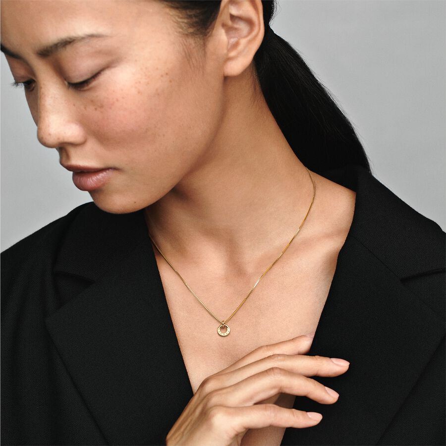 Pandora Signature I-D Collier & Anhänger Gold | VFUYWE-408