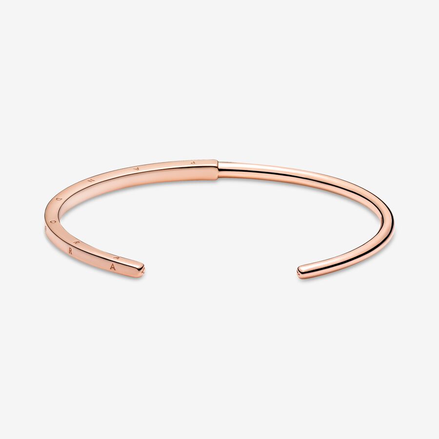 Pandora Signature I-D Open Armreifen Rosa Gold | YPLGRO-823