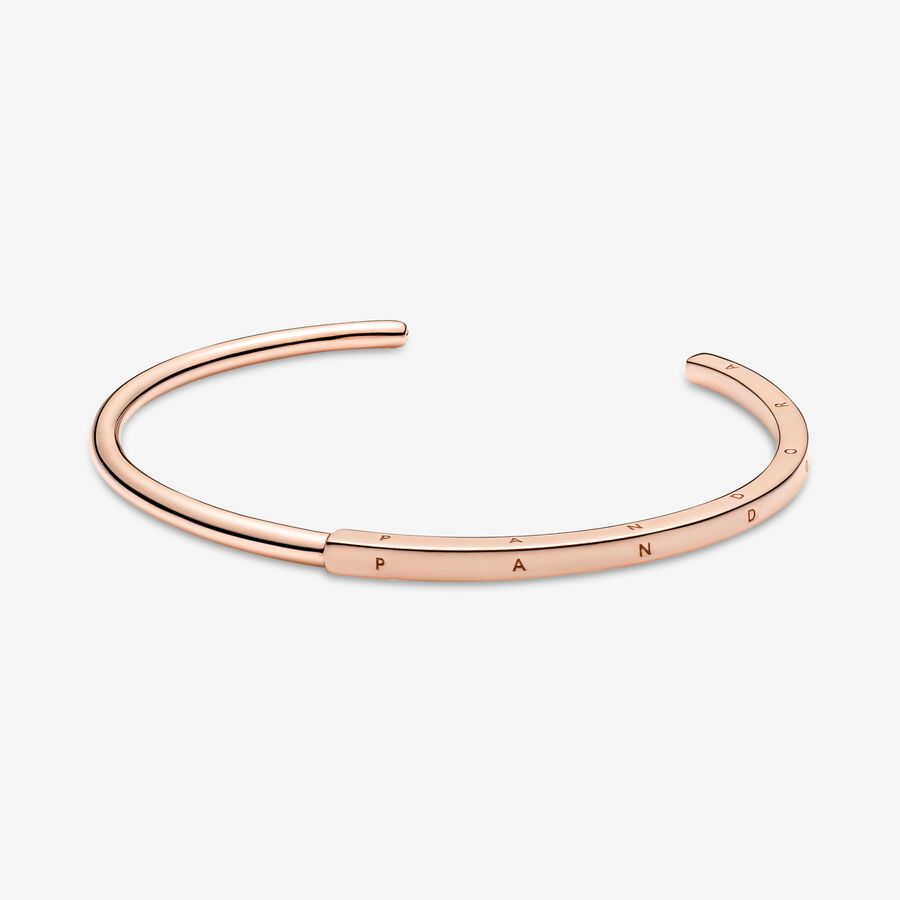 Pandora Signature I-D Open Armreifen Rosa Gold | YPLGRO-823