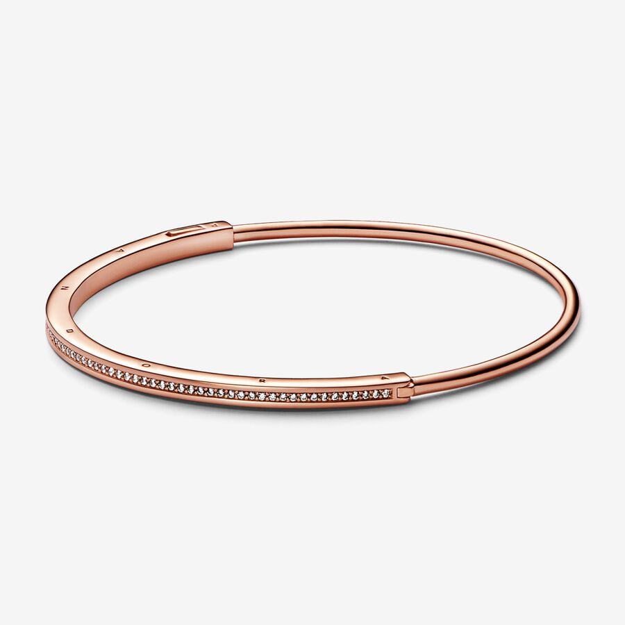 Pandora Signature I-D Pave Armreifen Rosa Gold | TNLXKE-547