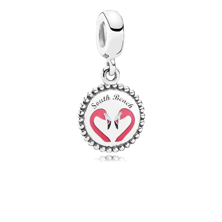 Pandora South Beach Flamingo Baumeln Silber | YREUBV-192