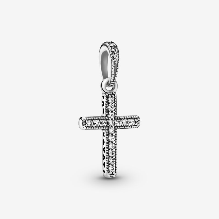 Pandora Sparkling Cross Anhänger Silber | LIPFAY-915