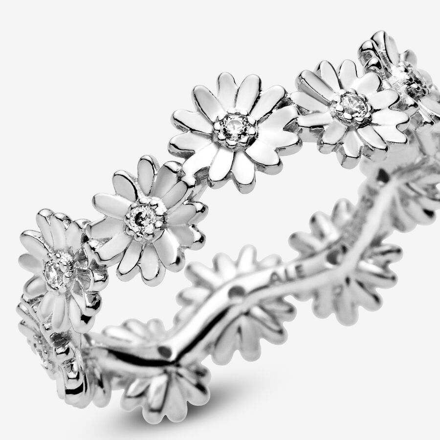 Pandora Sparkling Daisy Flower Crown Band Silber | WVLIPY-918