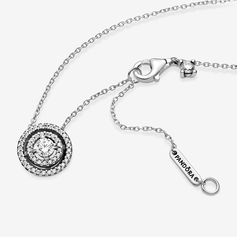 Pandora Sparkling Double Collier Anhänger Silber | QZCFDA-896