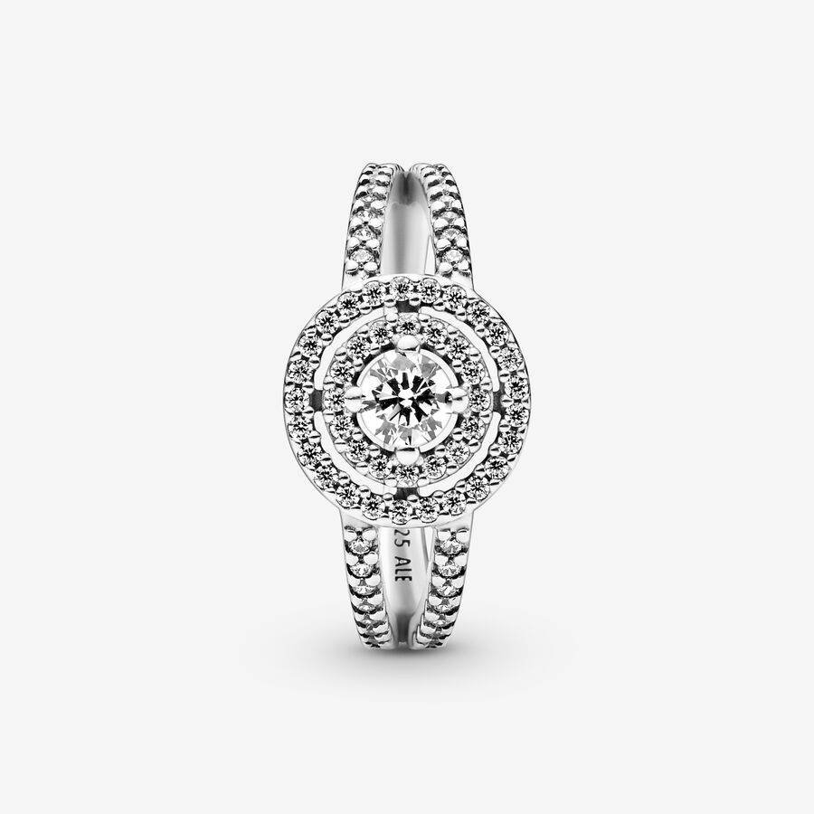 Pandora Sparkling Double Solitär Silber | TYVJAB-792