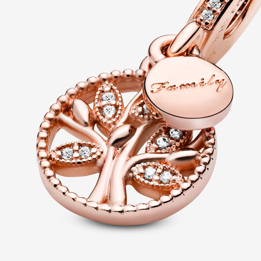 Pandora Sparkling Family Tree Baumeln Rosa Gold | IAJYEQ-187